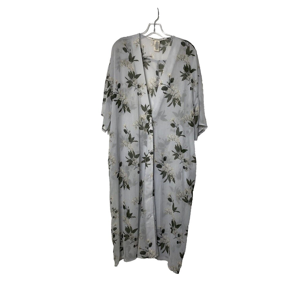 Lucky Brand Caftan Swim Cover-up Long Swimwear Vacation Beach One Size Button Up